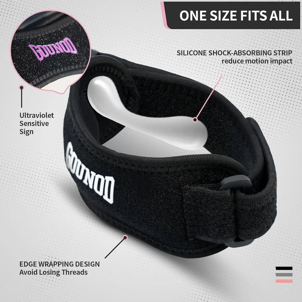 GOUNOD Adjustable Patella Knee Straps for Running and Pain Relief