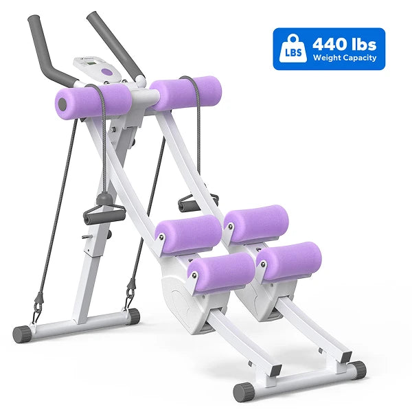 MERACH Foldable Dual Track Adjustable Ab Trainer With LCD Display