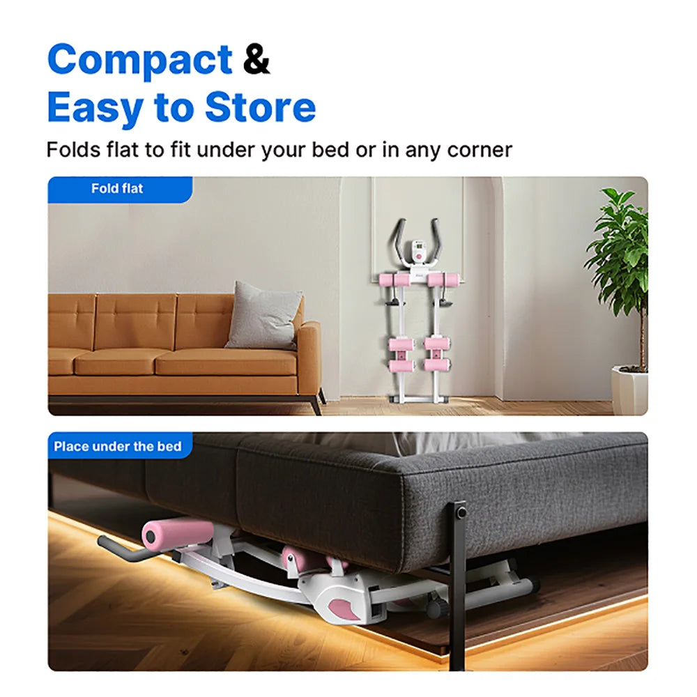 MERACH Foldable Dual Track Ab Machine With LCD Display