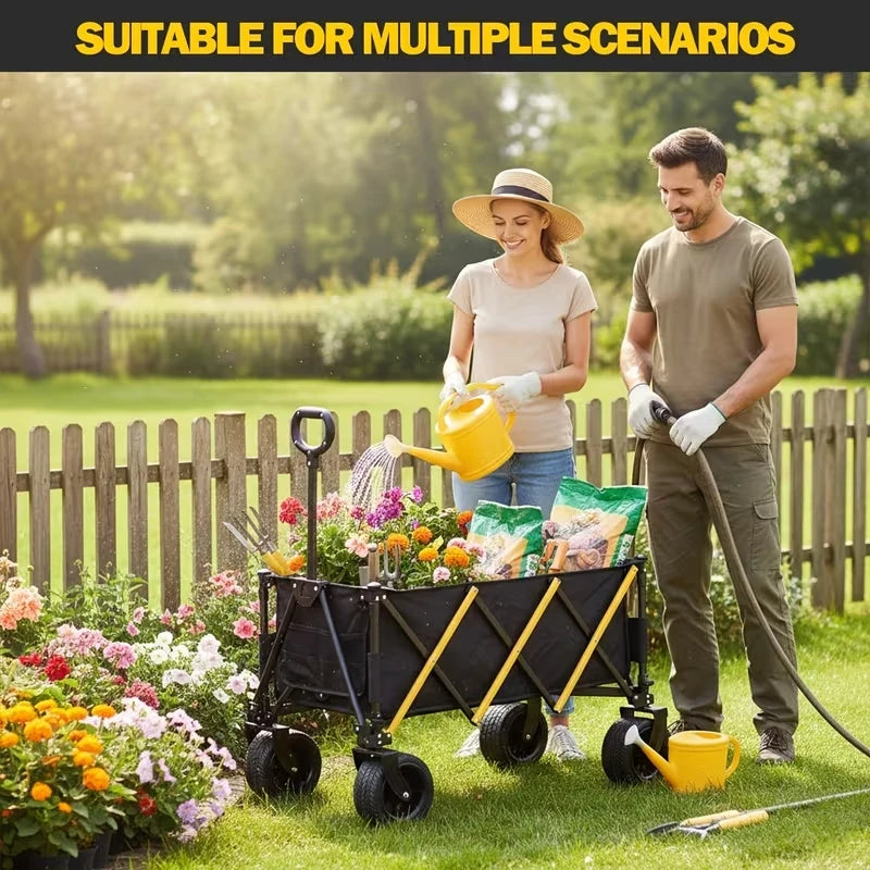 Heavy Duty Folding Utility Wagon Cart for Camping Outdoors
