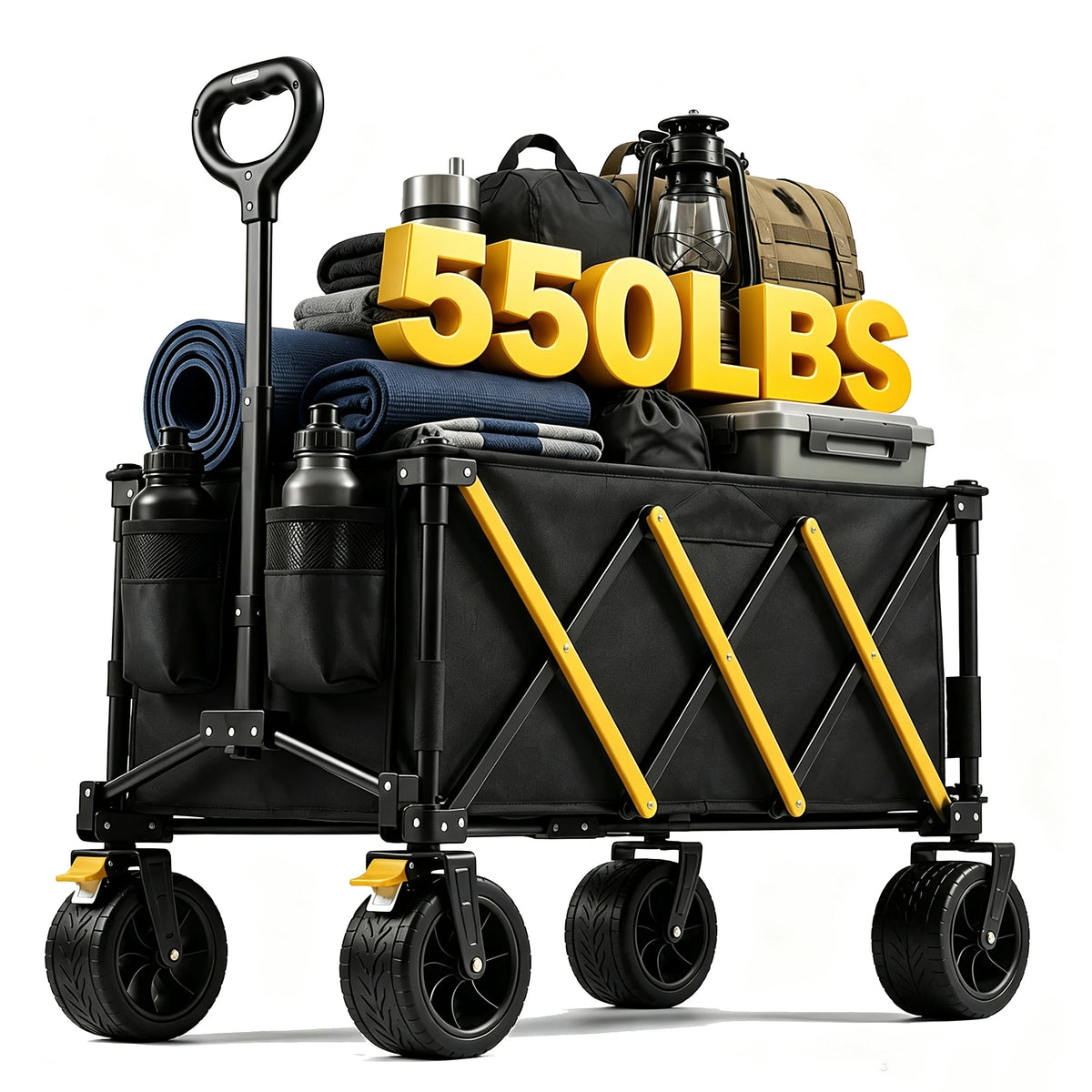 Heavy Duty Folding Utility Wagon Cart for Camping Outdoors
