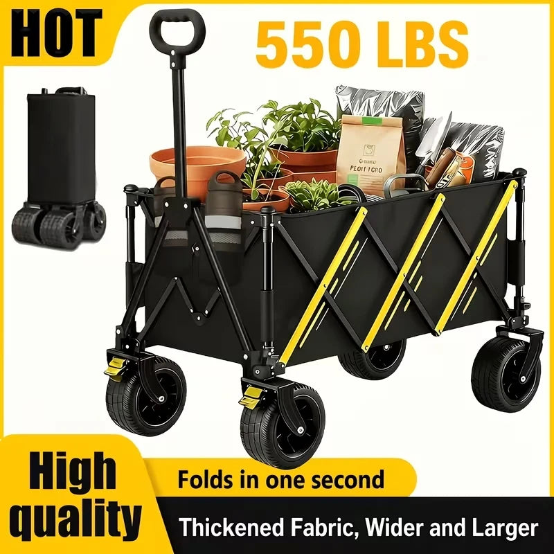Heavy Duty Folding Utility Wagon Cart for Camping Outdoors