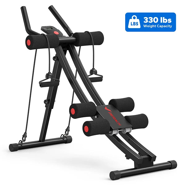 MERACH Foldable Dual Track Adjustable Ab Trainer With LCD Display