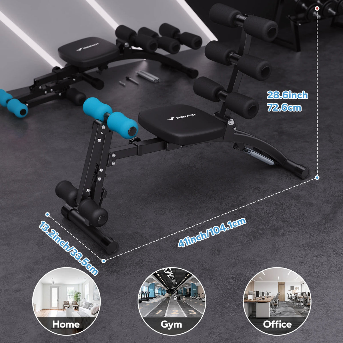 MERACH Adjustable Ab Trainer Bench for Home Gym Strength Training