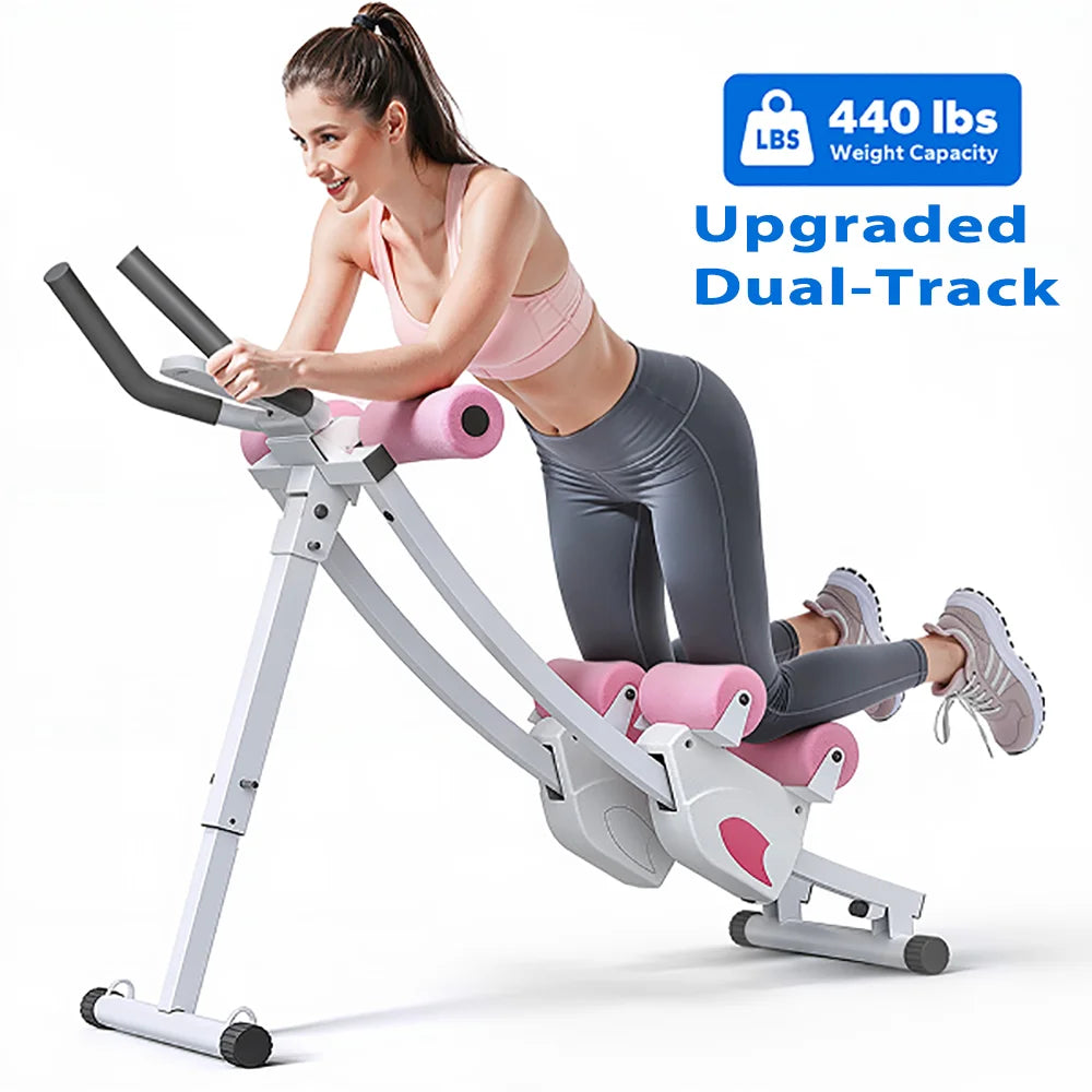 MERACH Foldable Dual Track Adjustable Ab Trainer With LCD Display