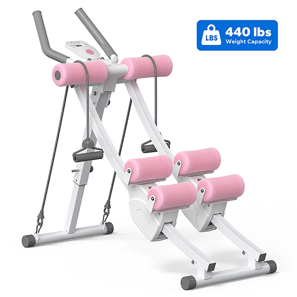 MERACH Foldable Dual Track Adjustable Ab Trainer With LCD Display