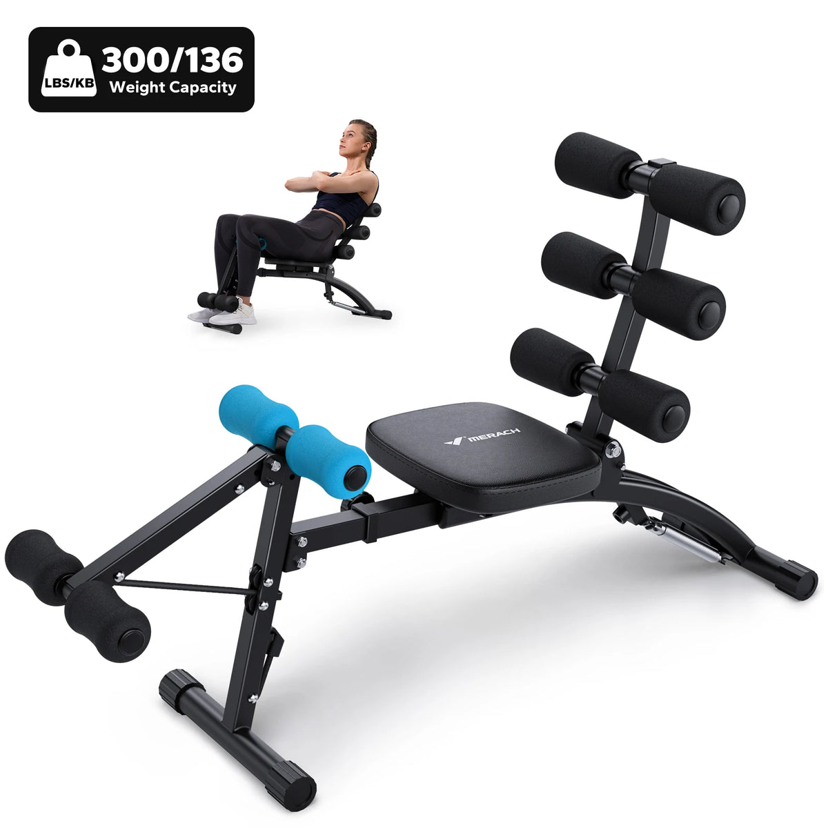 MERACH Adjustable Ab Trainer Bench for Home Gym Strength Training
