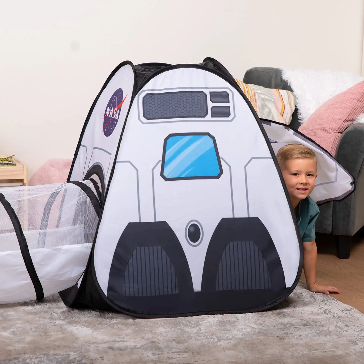 Joyfy Rocket Ship Play Tent And Tunnel Set For Kids