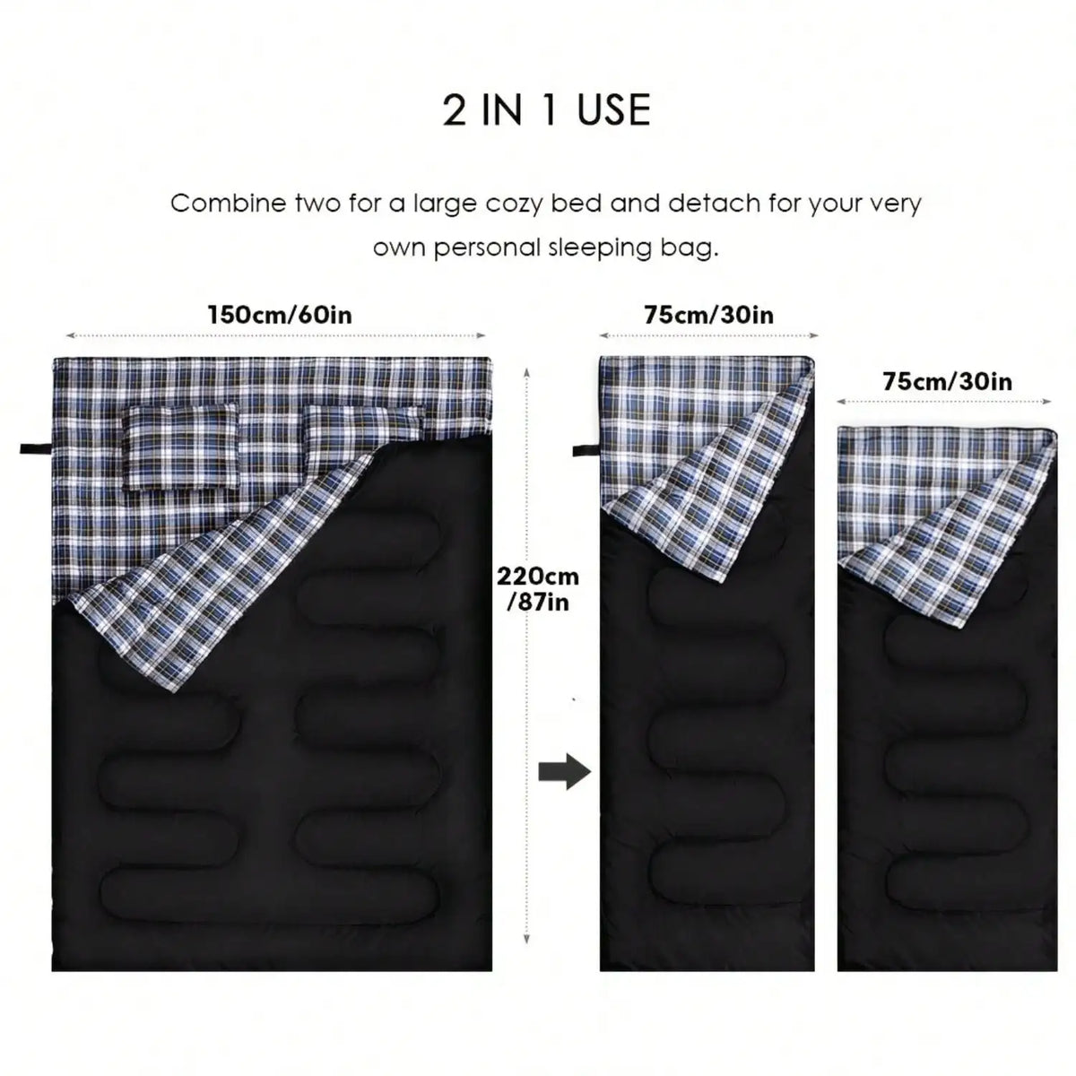 Adult Camping Sleeping Bag With Two Pillows For Cold Weather