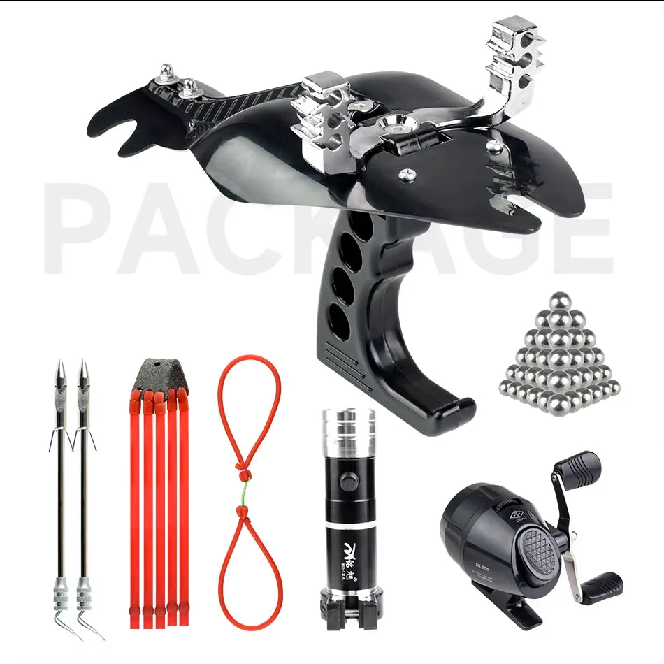 Alloy Fishing Slingshot Kit With Reel And Fish Arrow