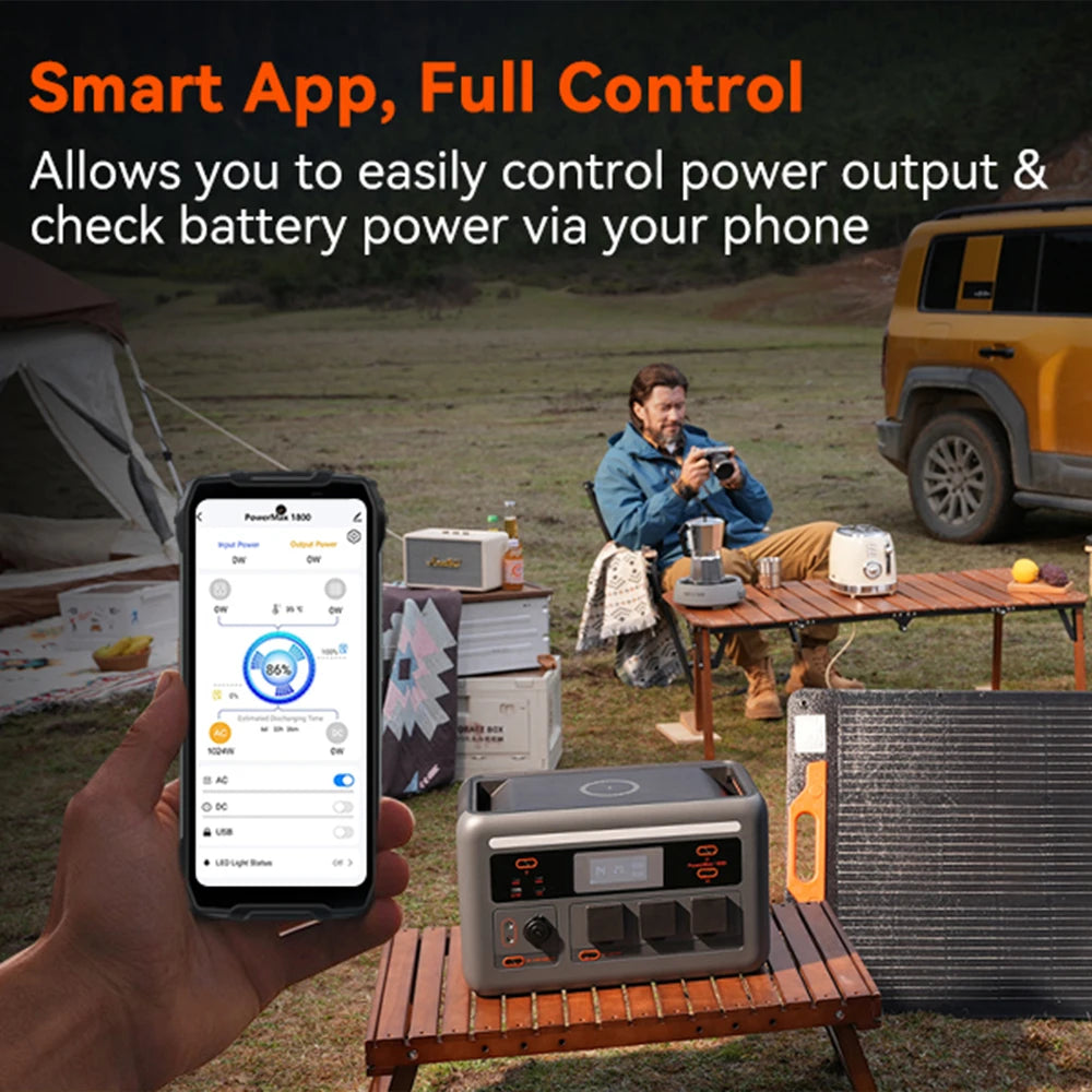 OSCAL Portable Solar Generator with LiFePO4 Battery Backup