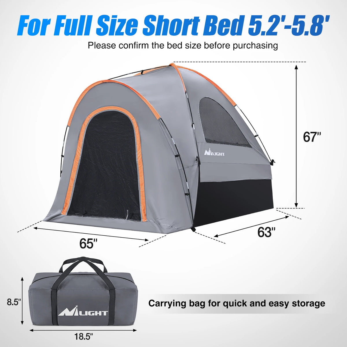 Nilight Waterproof Double Layer Pickup Truck Camping Tent