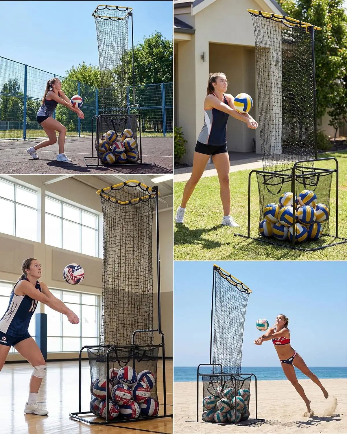 HiMISS Volleyball Setter Training Net With Ball Return System