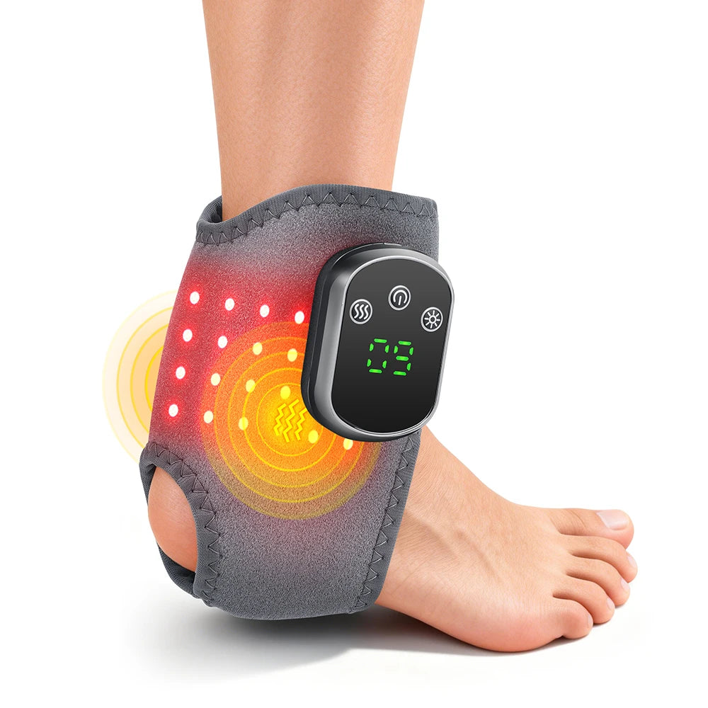 Hailicare Cordless Heated Ankle Massager With Red Light Therapy