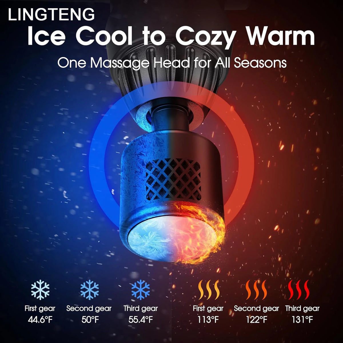 LINGTENG Hot Cold Deep Tissue Massage Gun For Muscle Relief