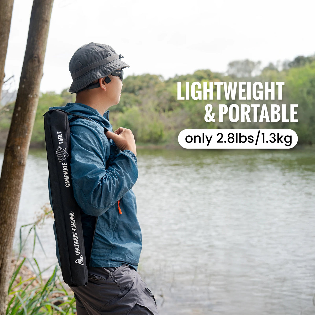 ONETIGRIS Foldable Camping Table With Convenient Storage For Outdoor Adventures