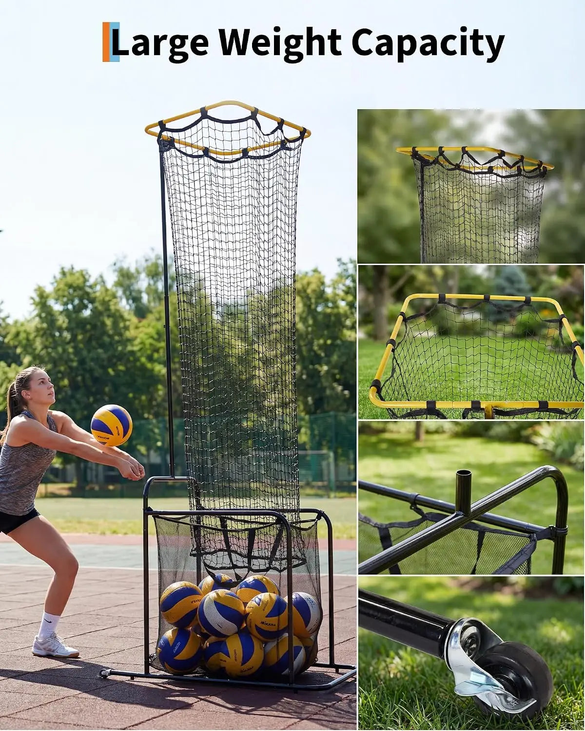 HiMISS Volleyball Setter Training Net With Ball Return System