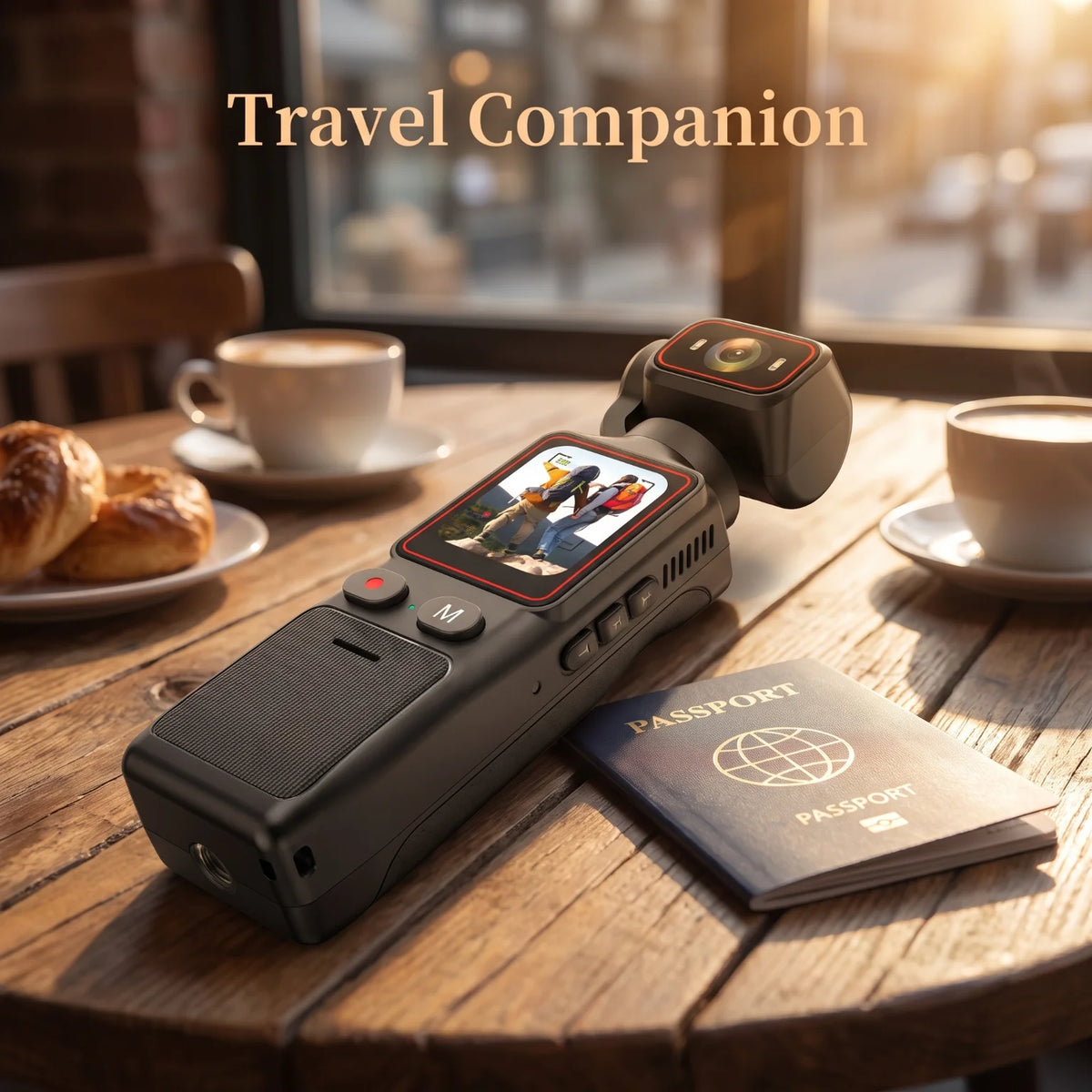 Portable Three Axis Pocket Gimbal Camera for Vlogging and Travel