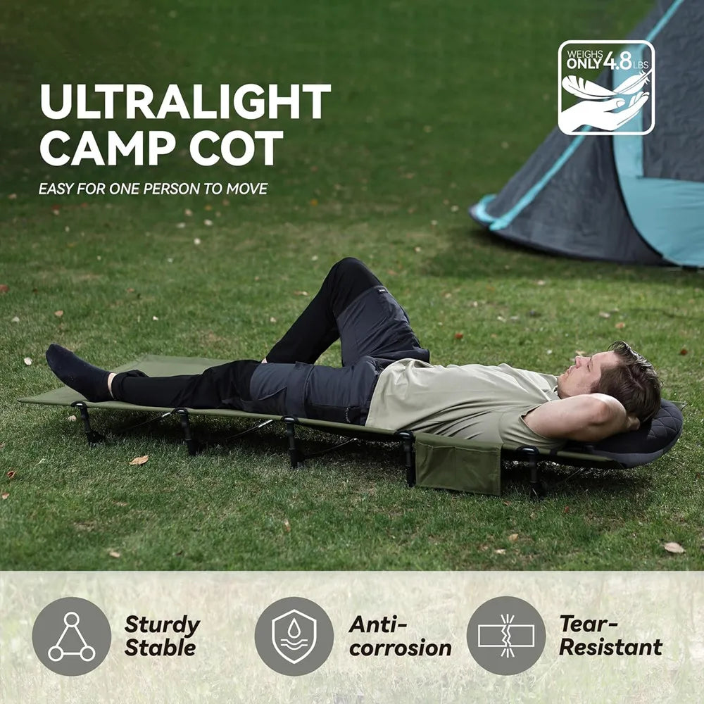 Portable Folding Camping Cot for Outdoor Travel and Backpacking
