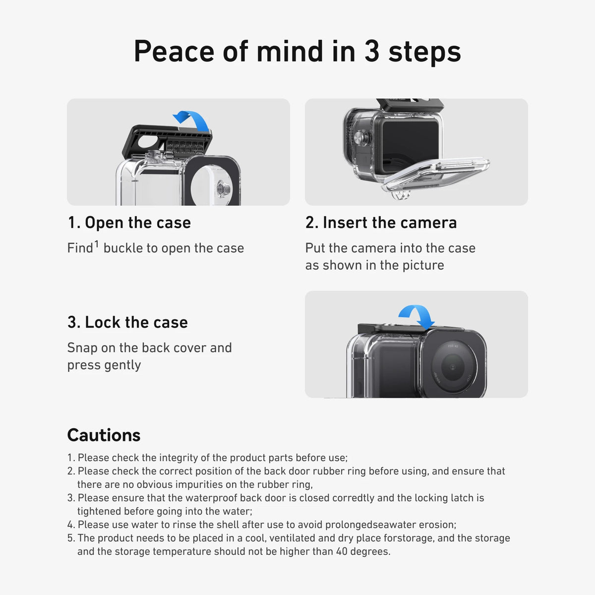 TELESIN Waterproof Anti Fog Housing For DJI Osmo Action 6