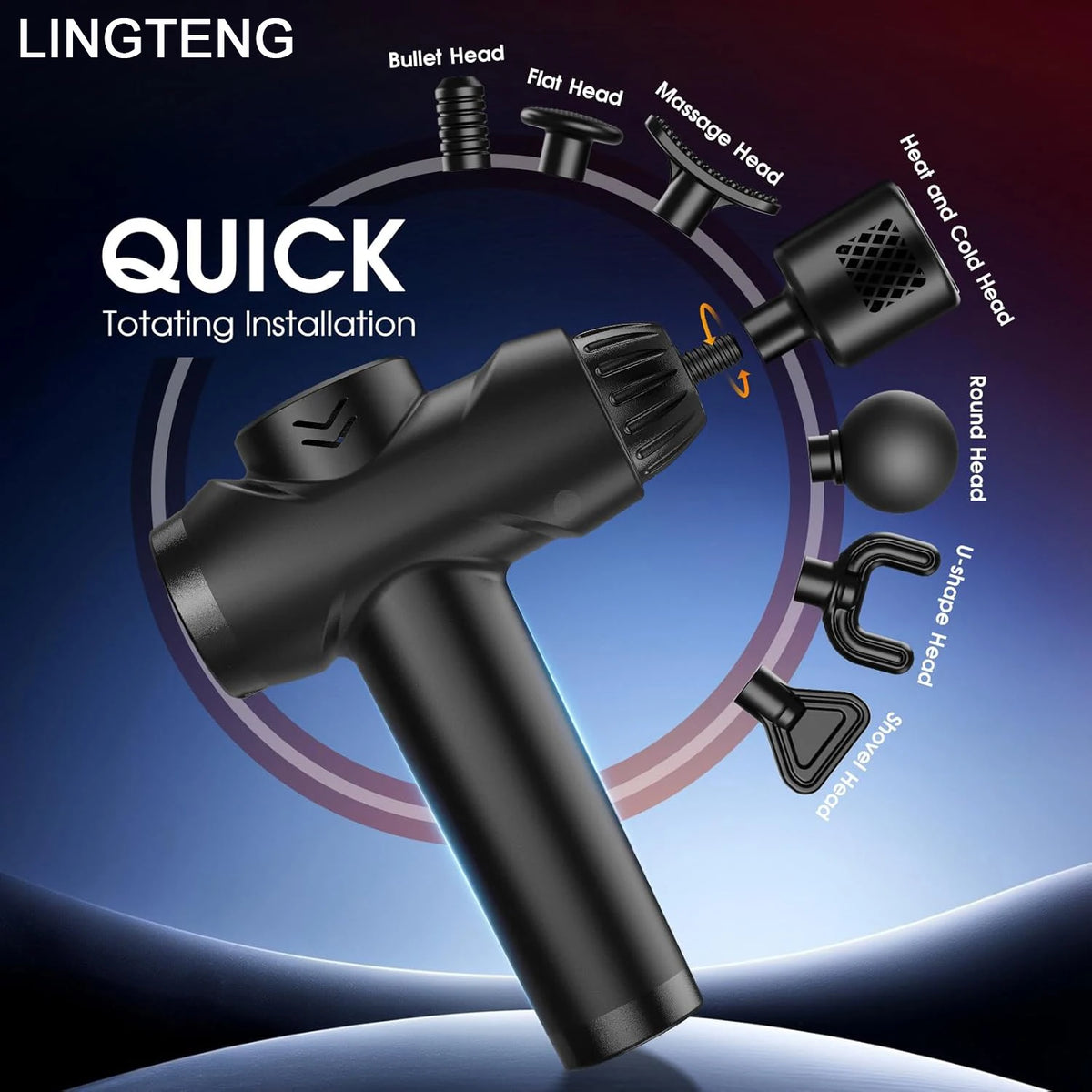 LINGTENG Hot Cold Deep Tissue Massage Gun For Muscle Relief