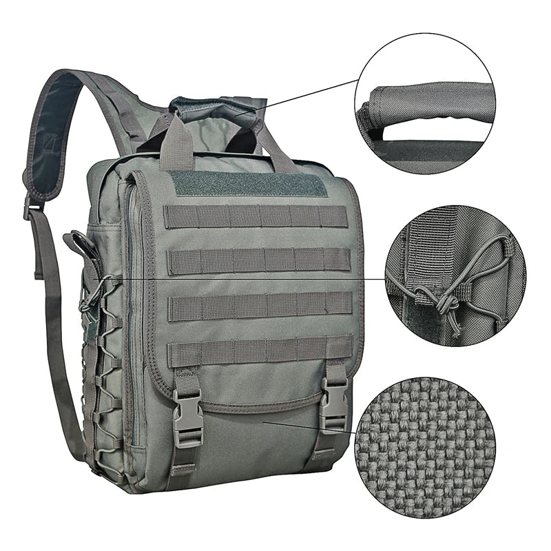 LQARMY Tactical Molle Laptop Backpack Messenger Bag For Outdoor Use