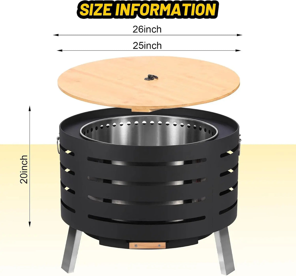Garvee Smokeless Tabletop Fire Pit With Ash Pan And Cover