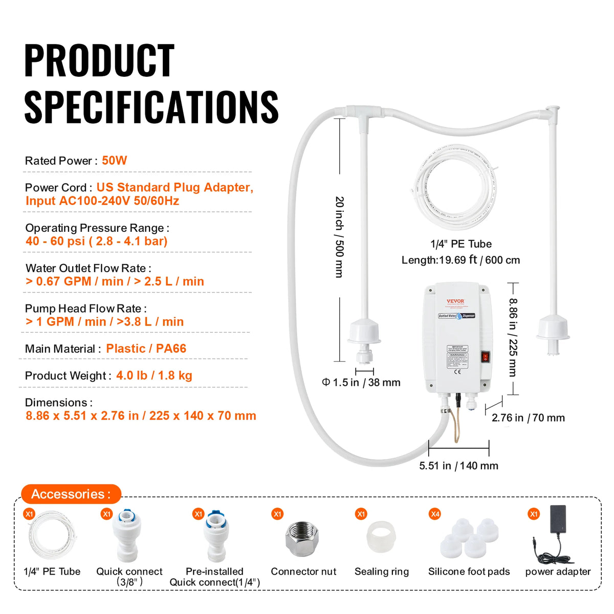 SucceBuy Automatic Double Pipe Electric Water Dispenser Pump System