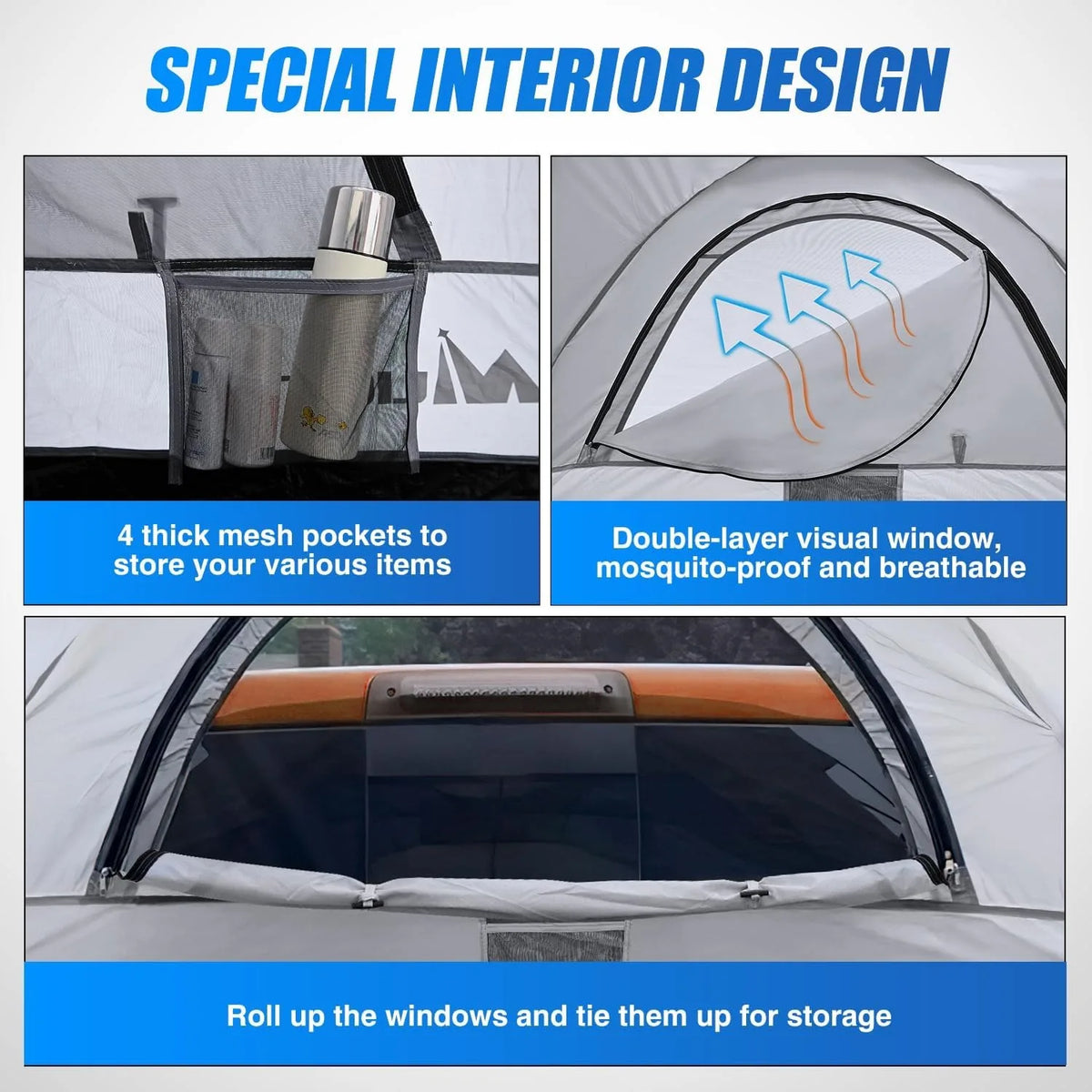 Nilight Waterproof Double Layer Truck Bed Camping Tent for Outdoor Travel