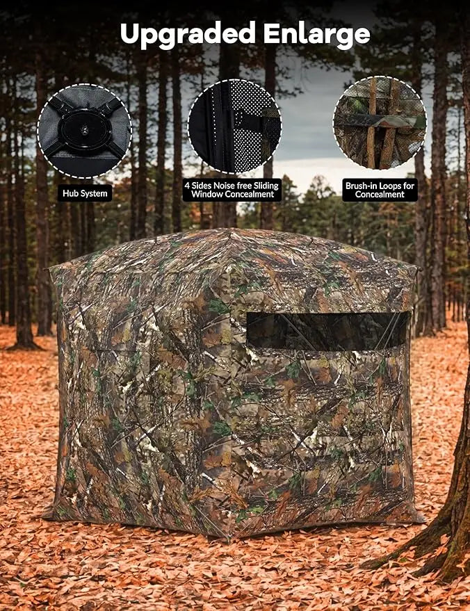 See Through Ground Blind for Hunting With Silent Door