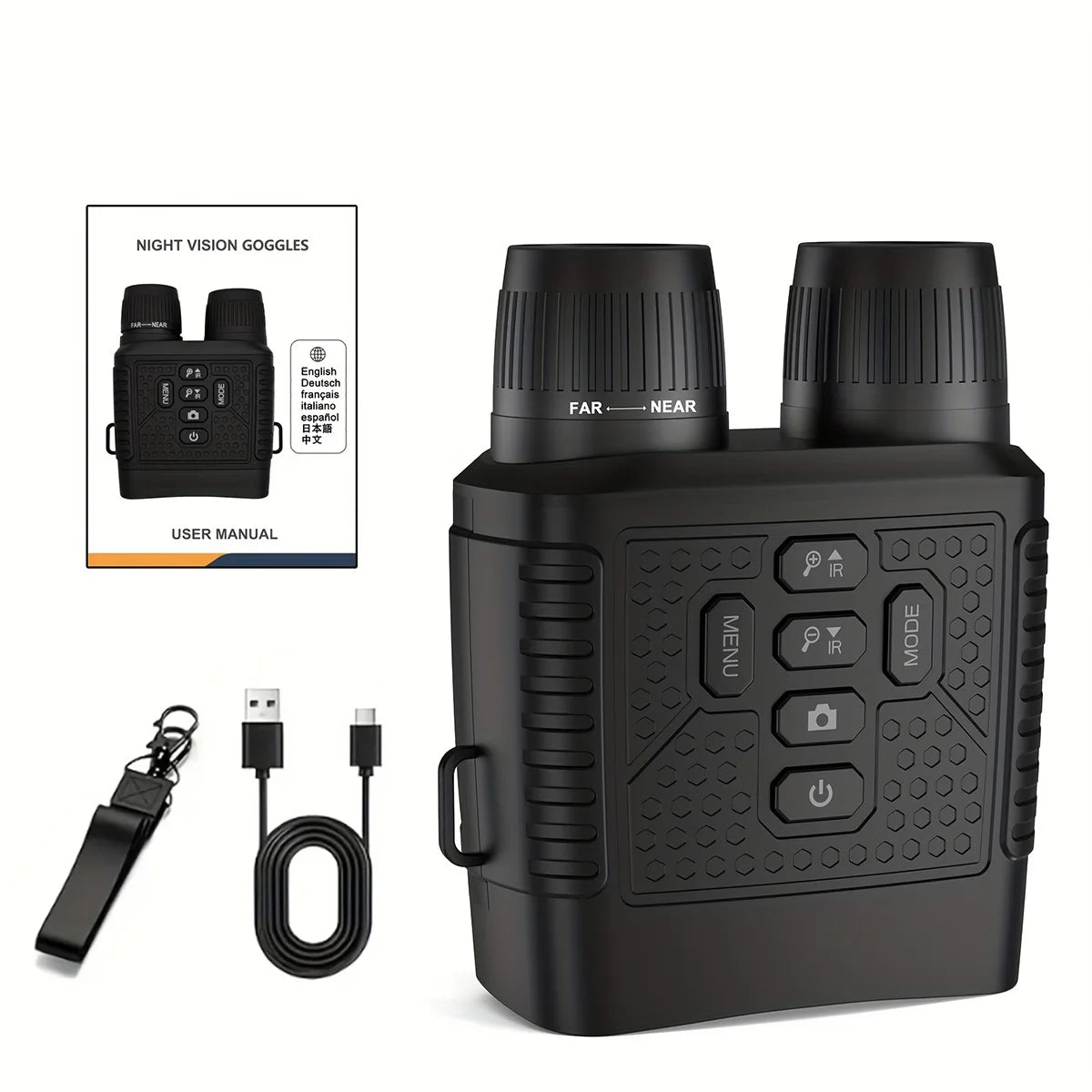 Digital Night Vision Binoculars With Infrared Recording For Wildlife Observation