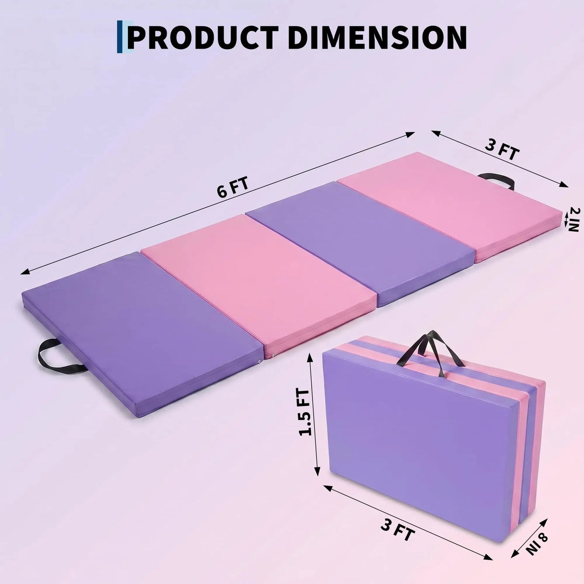 HiMISS Folding Gymnastics Exercise Mat for Home Workouts and Training