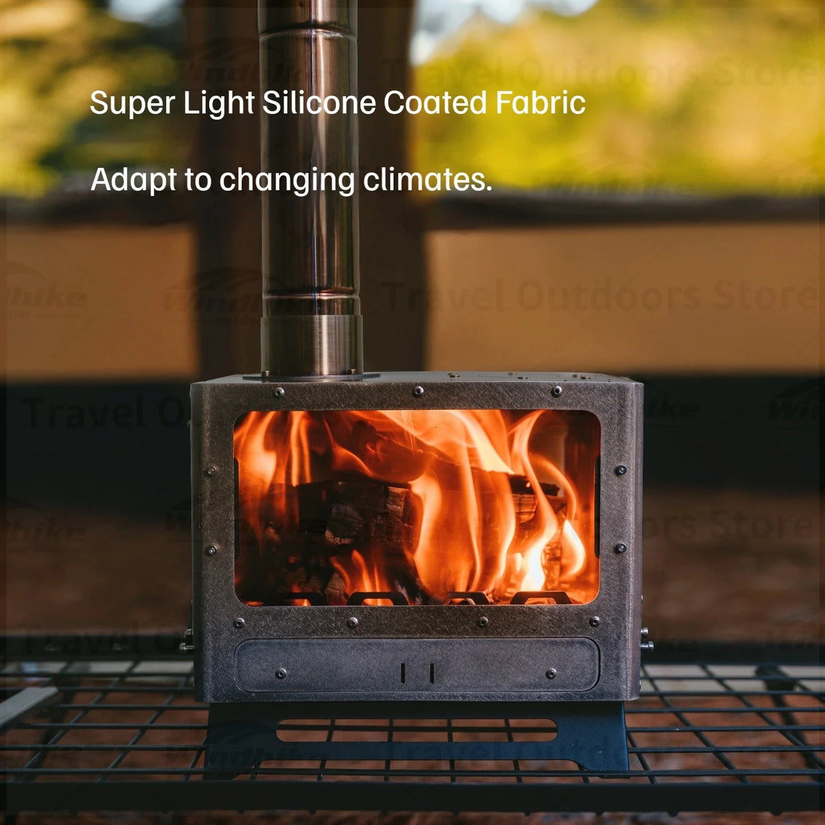 Naturehike Wood Burning Tent Stove With Glass Door And Chimney