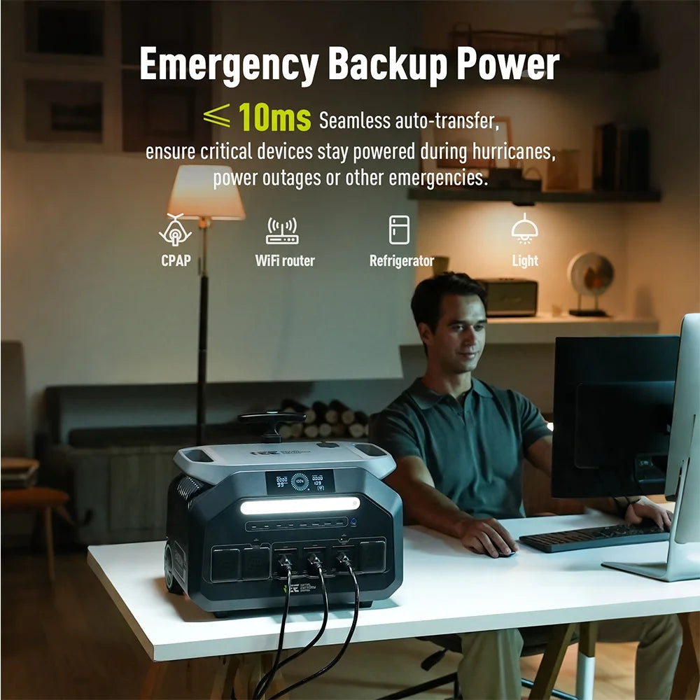 IEE P3200 LiFePO4 Portable Power Station for Home Backup