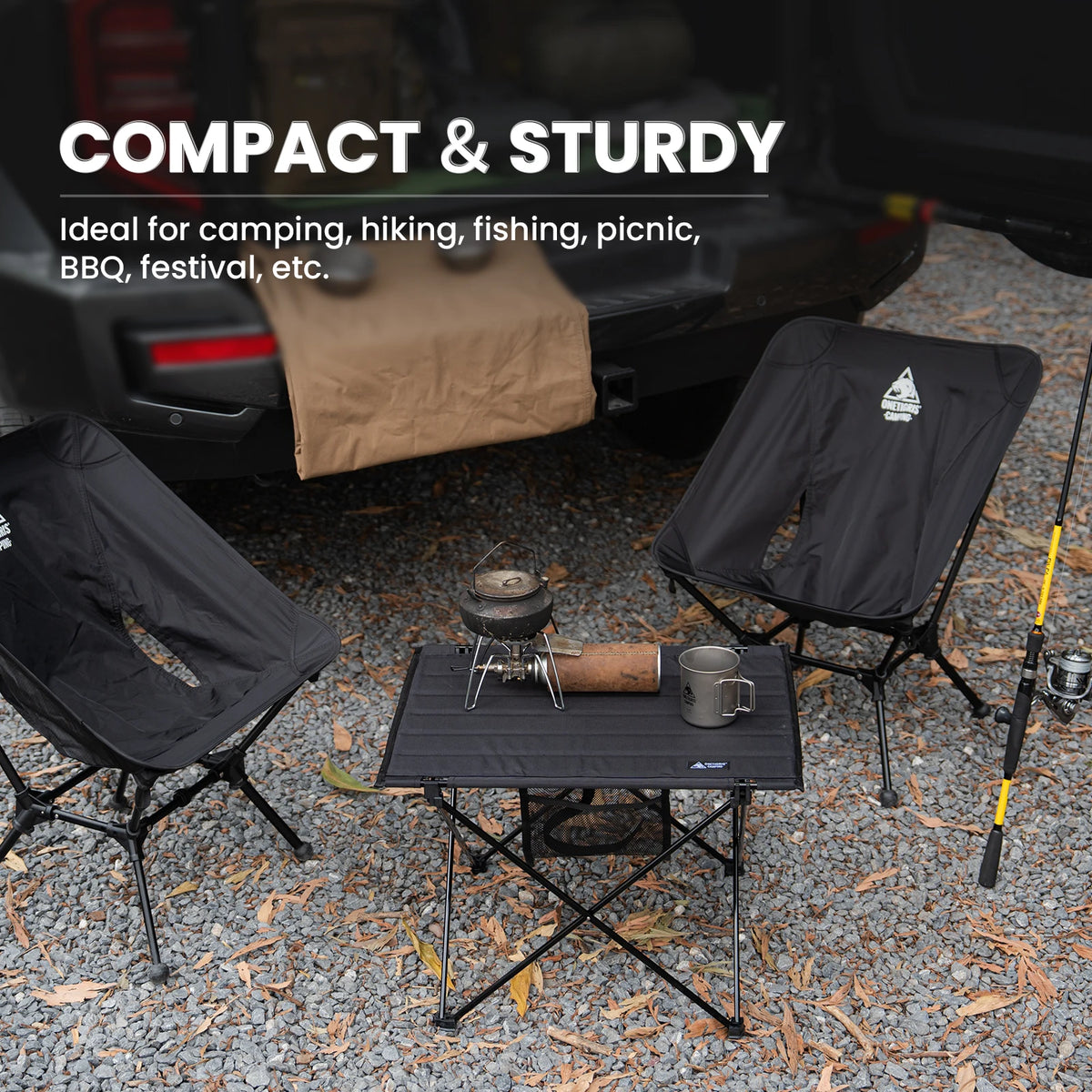 ONETIGRIS Foldable Camping Table With Convenient Storage For Outdoor Adventures