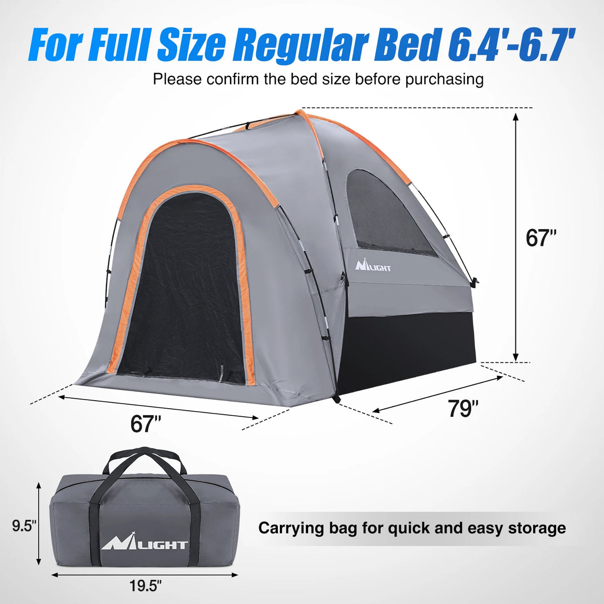Nilight Waterproof Double Layer Truck Bed Camping Tent for Outdoor Travel