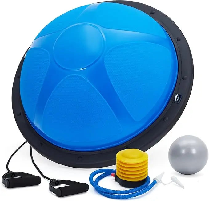 Half Exercise Ball Trainer With Bands for Yoga and Pilates