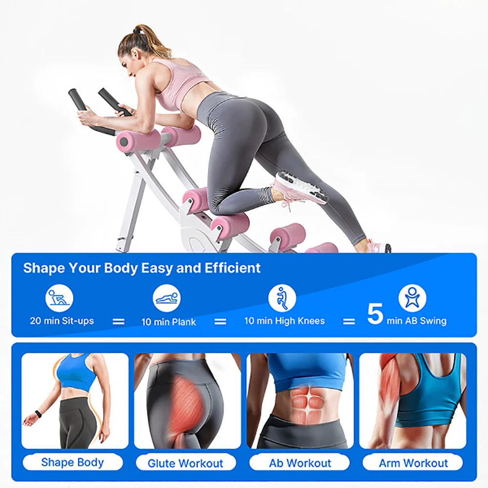 MERACH Foldable Dual Track Ab Machine With LCD Display