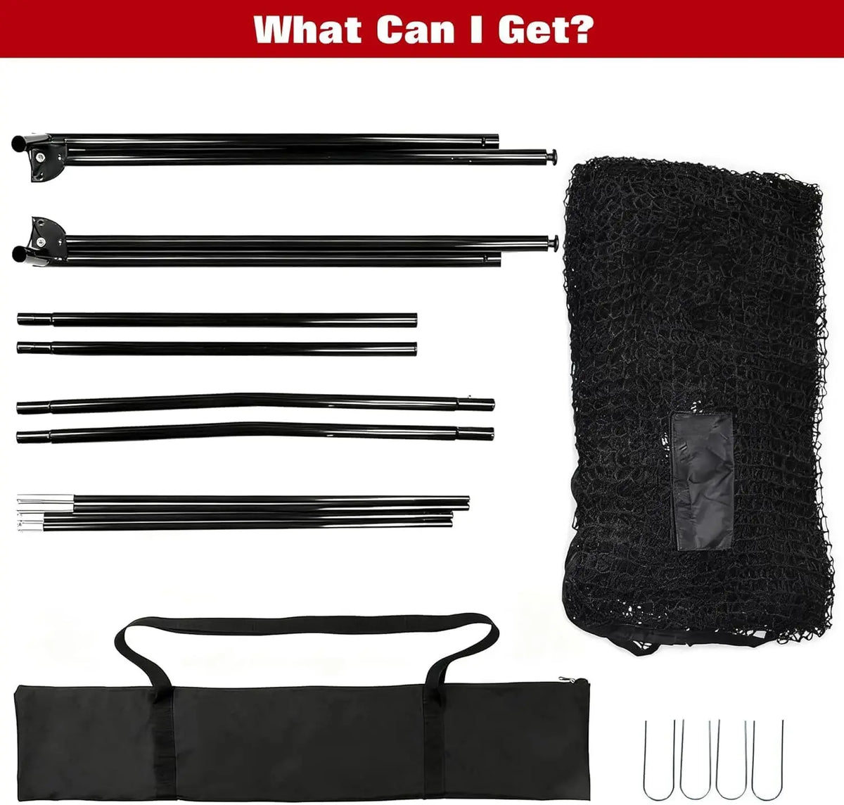 Portable Golf Practice Net With Iron Frame And Carry Bag