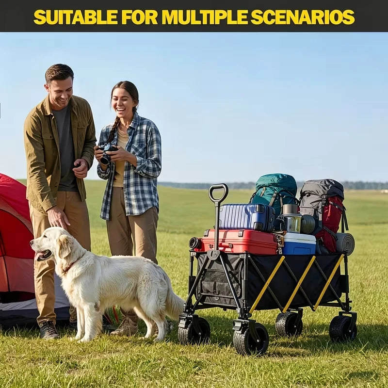 Heavy Duty Folding Utility Wagon Cart for Camping Outdoors