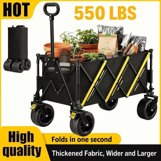 Heavy Duty Folding Utility Wagon Cart for Camping Outdoors