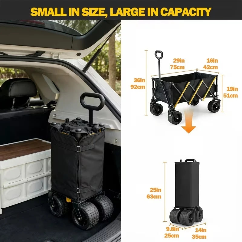 Heavy Duty Folding Utility Wagon Cart for Camping Outdoors