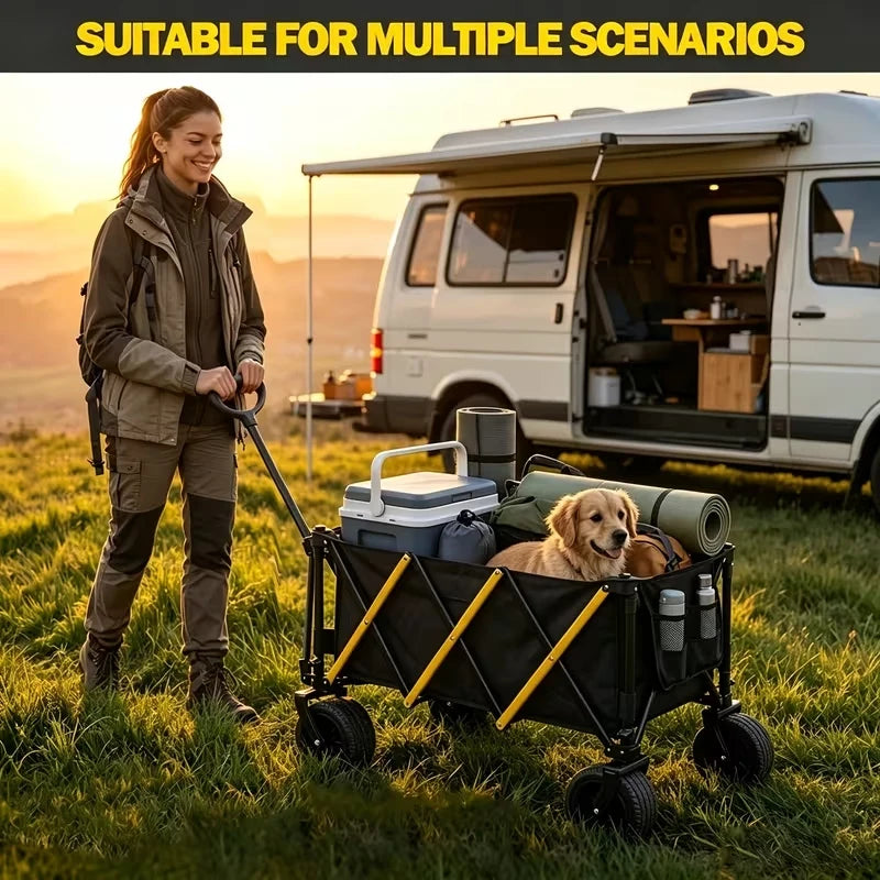 Heavy Duty Folding Utility Wagon Cart for Camping Outdoors