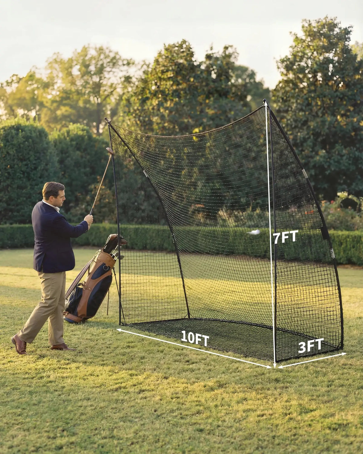 Portable Golf Practice Net With Iron Frame And Carry Bag