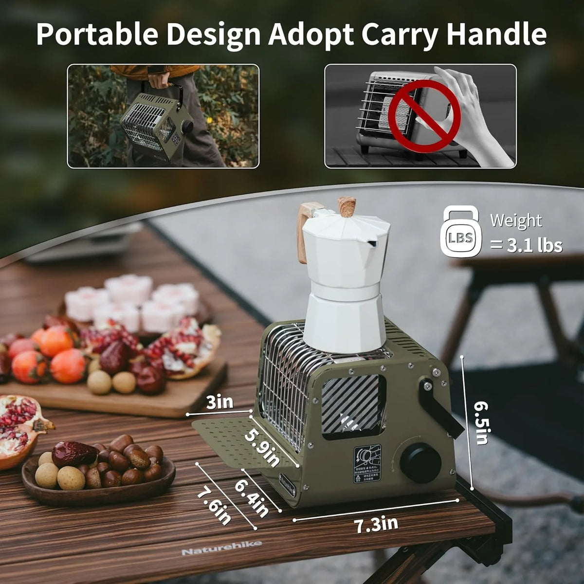 Naturehike Portable Camping Heater Stove for Indoor and Outdoor Use