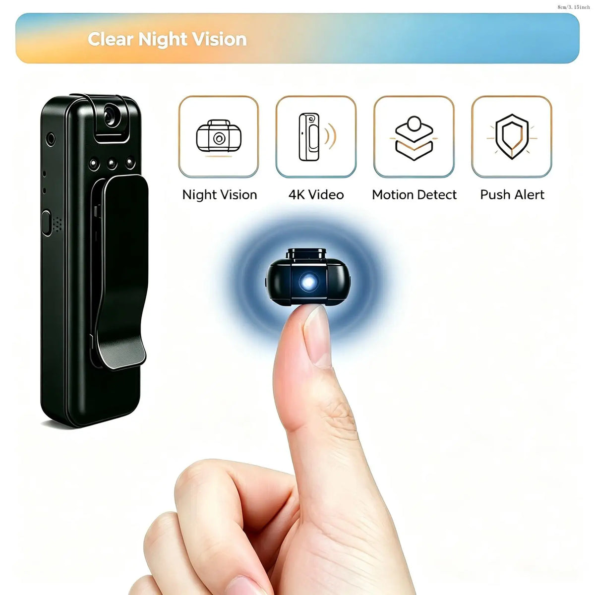 Mini Clip On Body Camera Recorder With Night Vision and Motion Detection