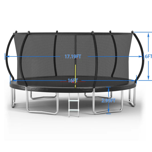 Pumpkin Style Trampoline With Six Leg Design For Added Stability