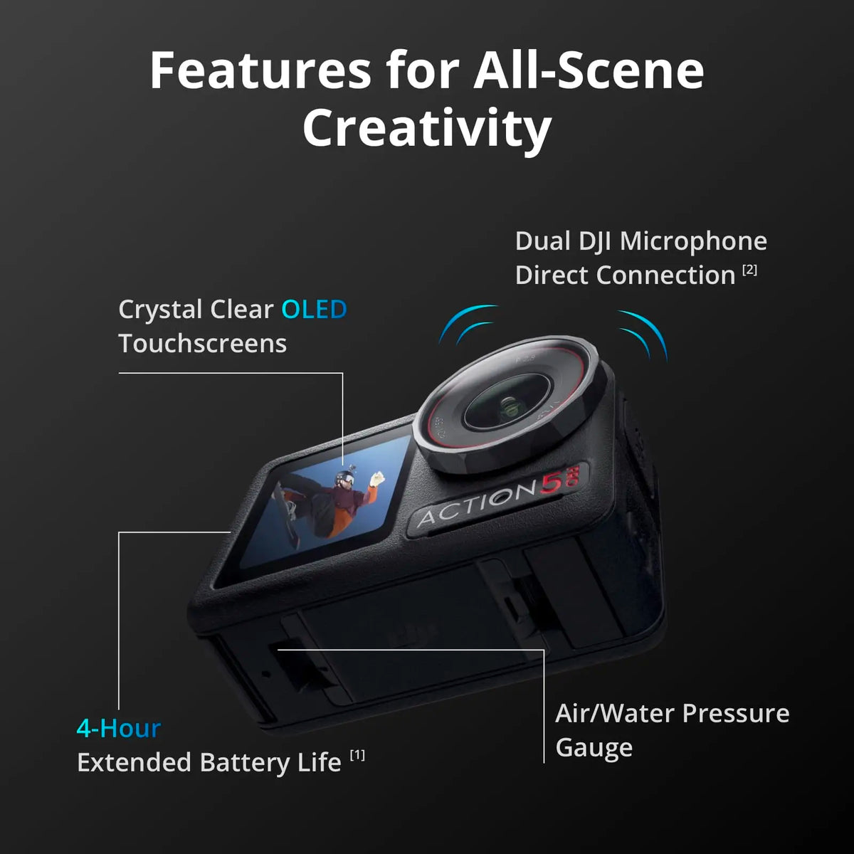 DJI Osmo Action 5 Pro Waterproof 4K Camera With Stabilization