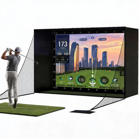 Golf Simulator Enclosure With 4K Ready Impact Screen And Netting
