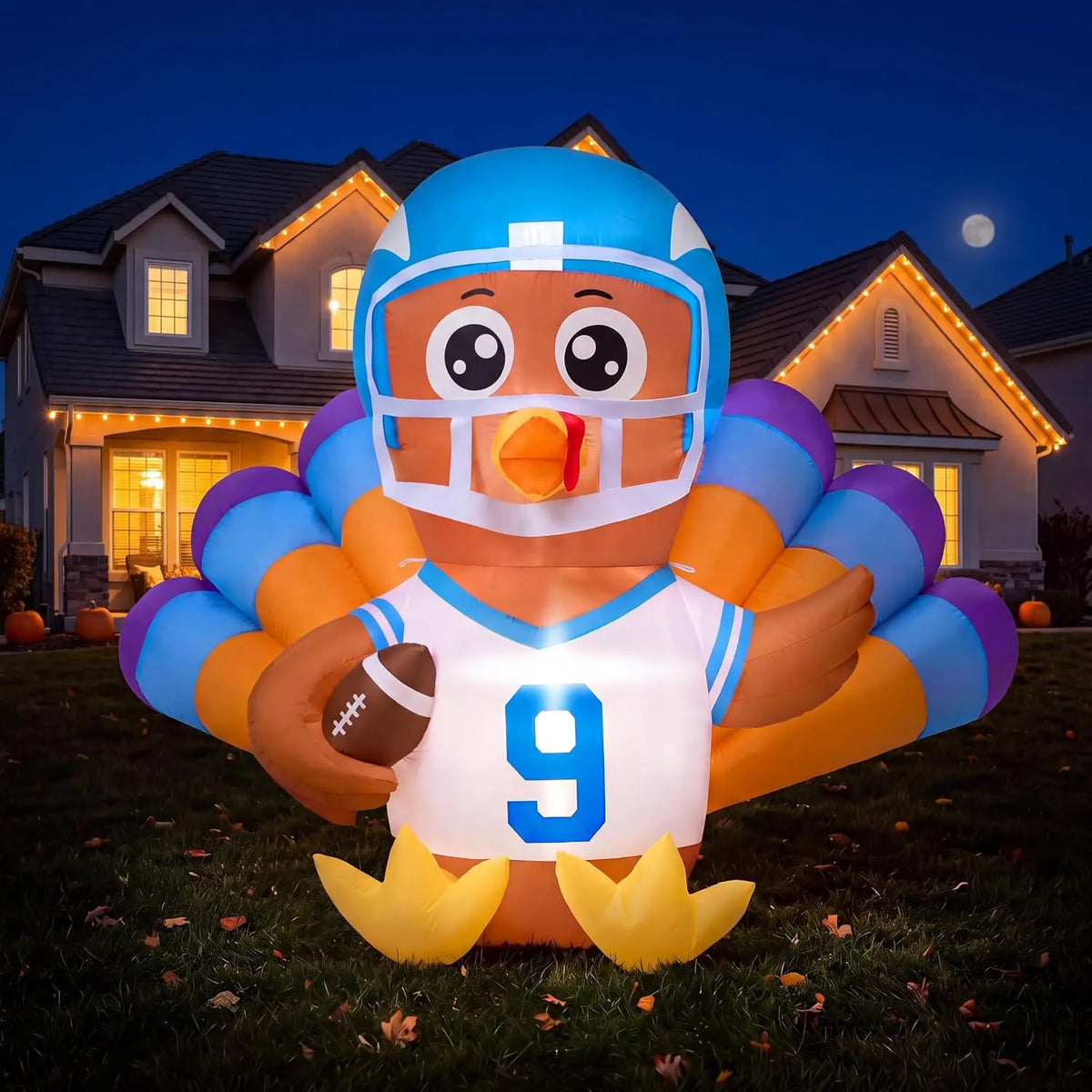 Joyfy Light Up Thanksgiving Turkey Inflatable Outdoor Decoration